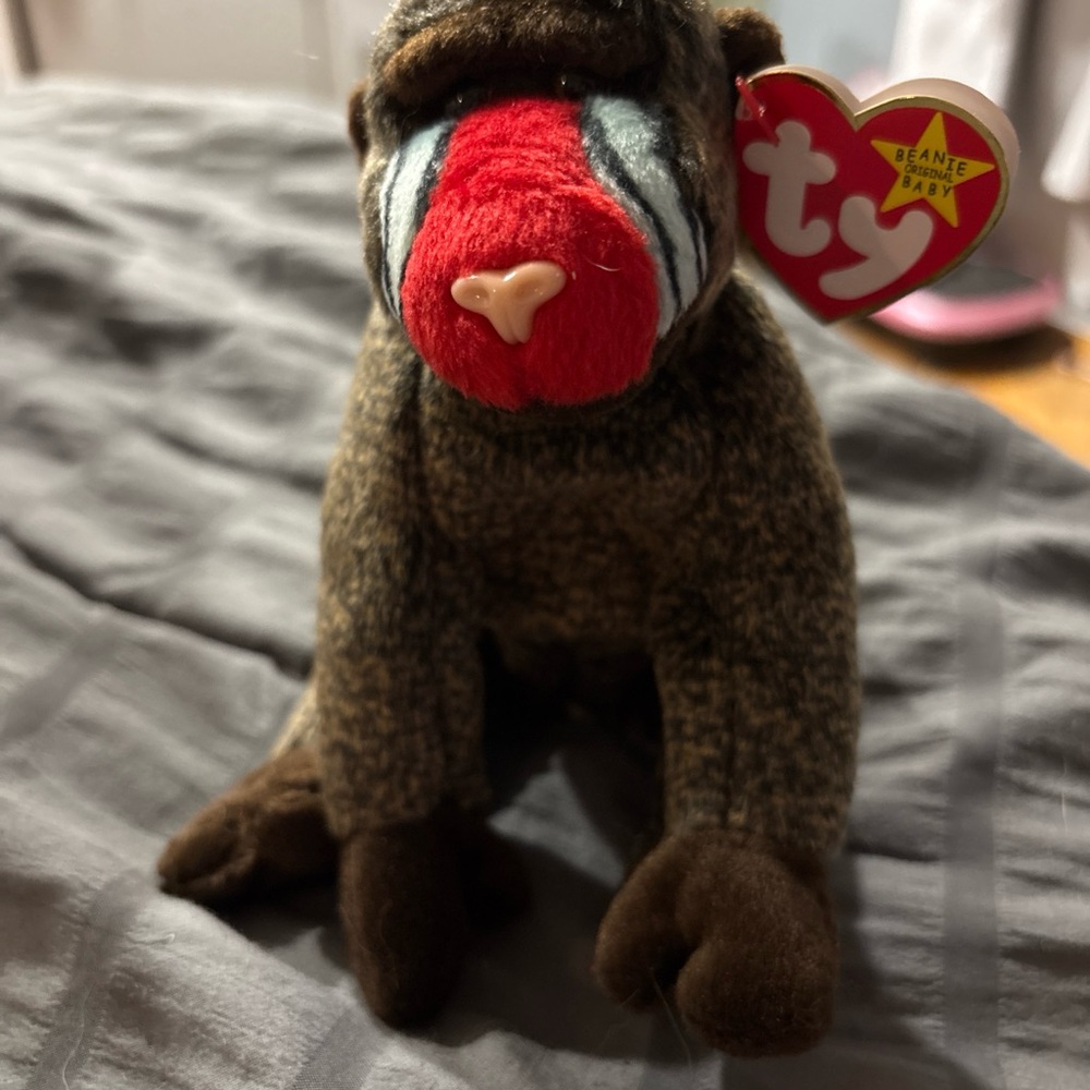 Ty Beanie Babies Baboon Plush - Brown and Red‎